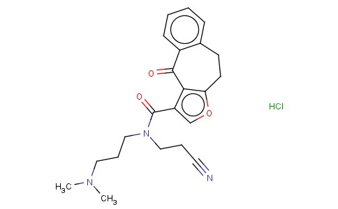 4H-BENZO(4,5)CYCLOHEPTA(1,2-B)FURAN-3-CARBOXAMIDE, 9,10-DIHYDRO-N-(2-C YANOETHYL)-N-(3-(DIMETHYLAMIN